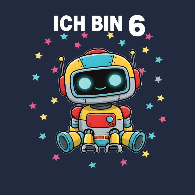 Ich bin 6 - Süßes Roboter zum 6. Geburtstag