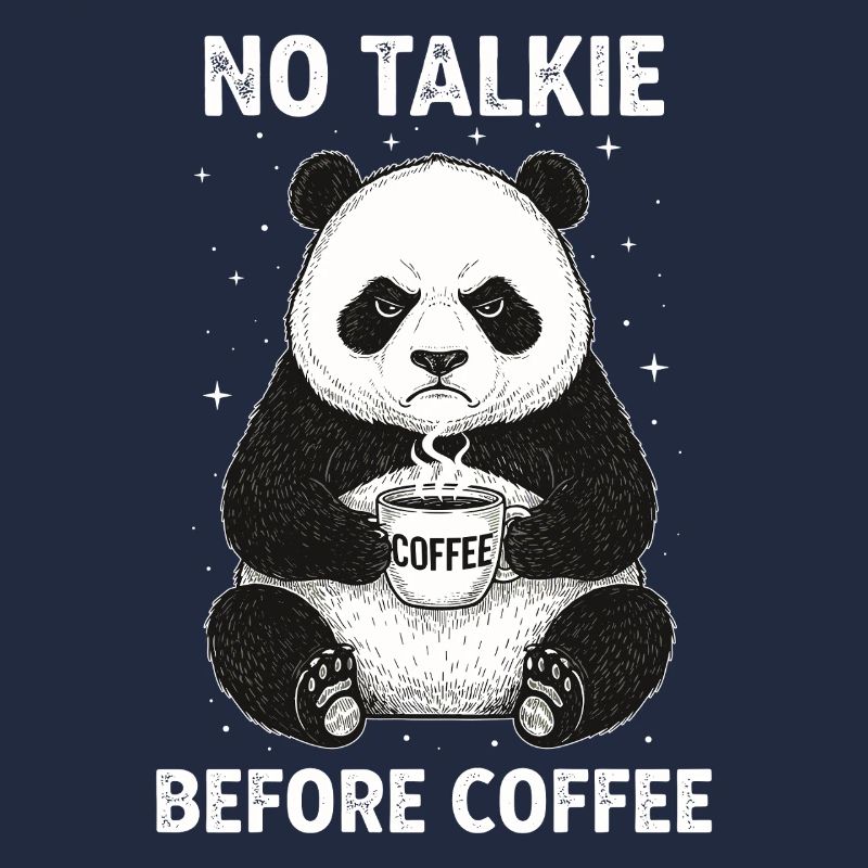 Pas de conversation devant un panda amateur de café