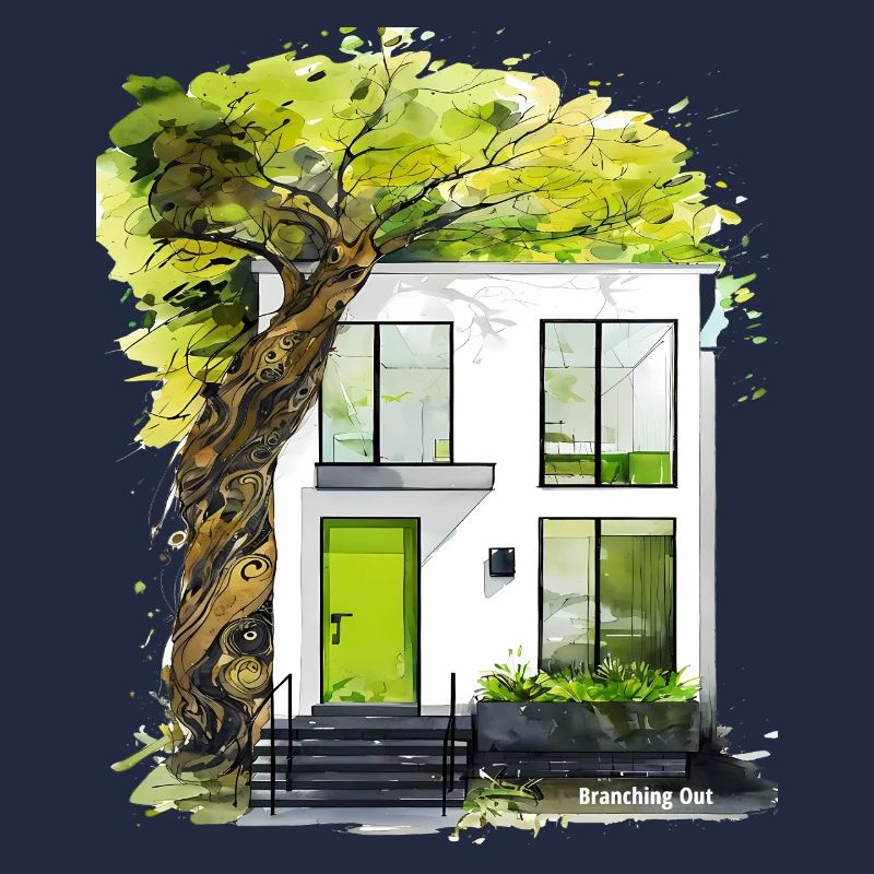 Branching Out - Modern Eco Architecture Sketch