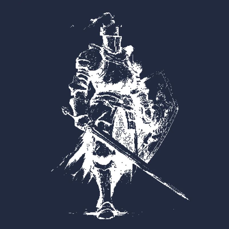 Silhouette de chevalier médiéval avec lance