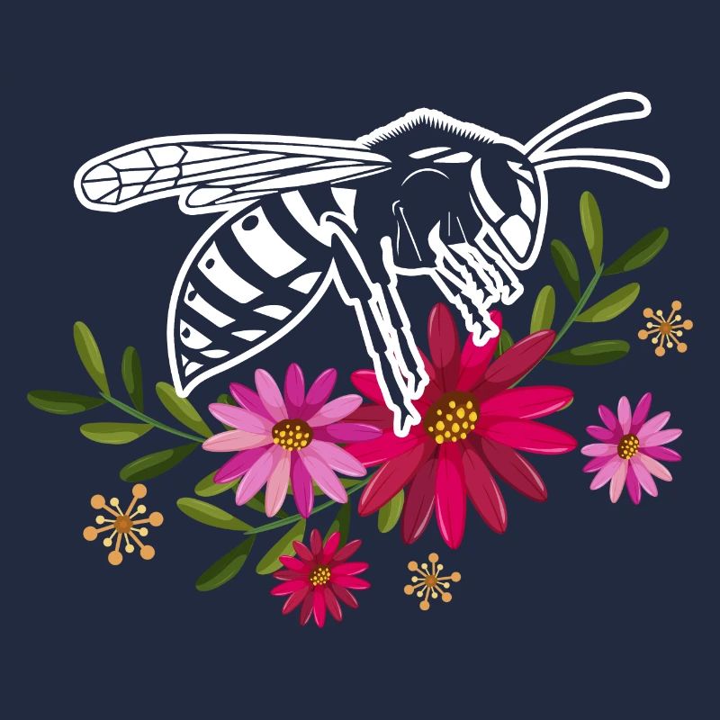 Bee With Flowers