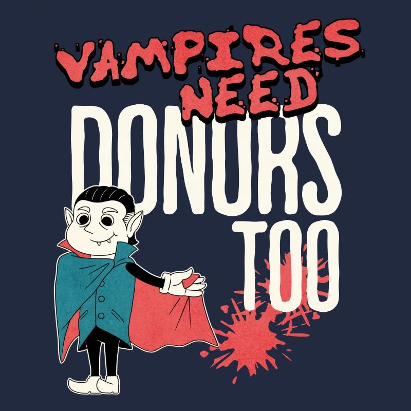 Vampire brauchen auch Spender Lustige Blutspendemänner