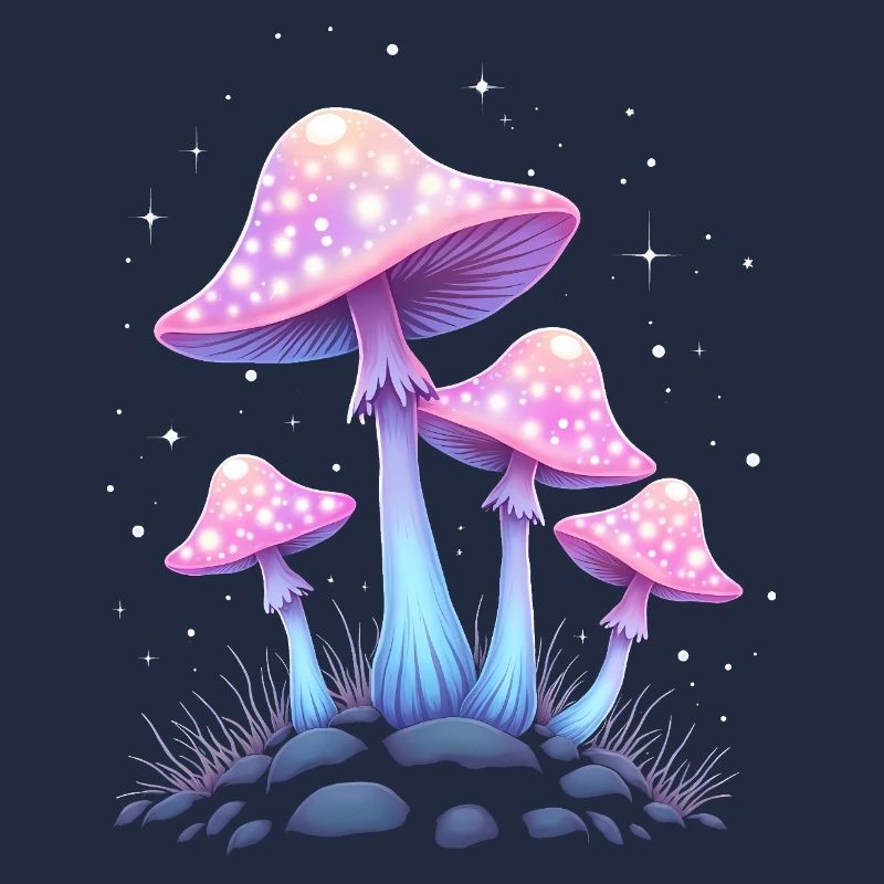 Magic Mushrooms - Mystical Forest Art