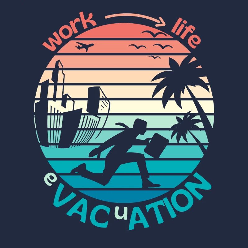 Retro Sunset Style Evakuierung oder Arbeit ins Paradies