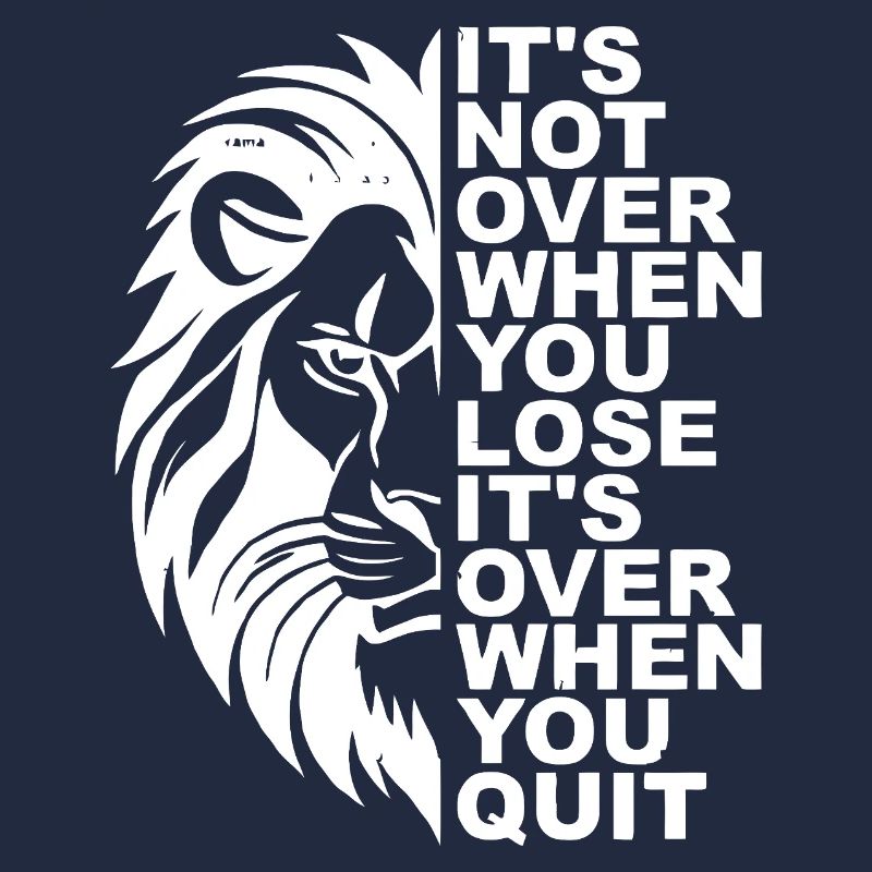Conception de citation de motivation de lion inspirant