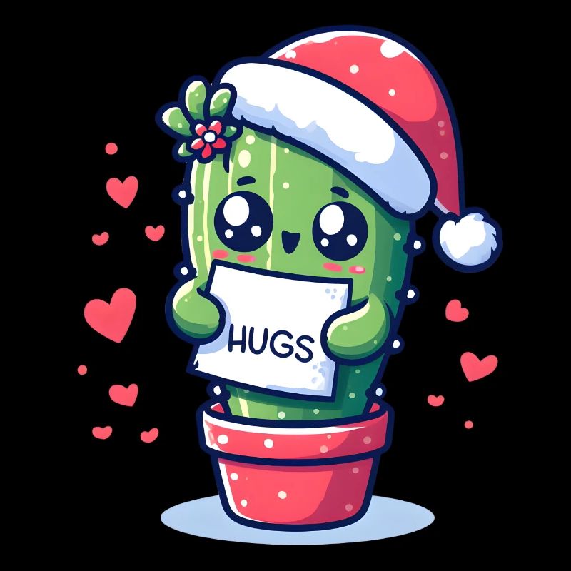 funny cactus meme for christmas wants hugs