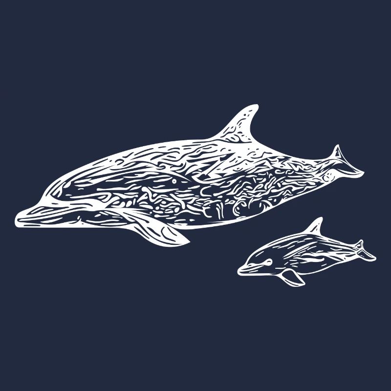 Dolphins Swimming - Conception de bébé dauphin