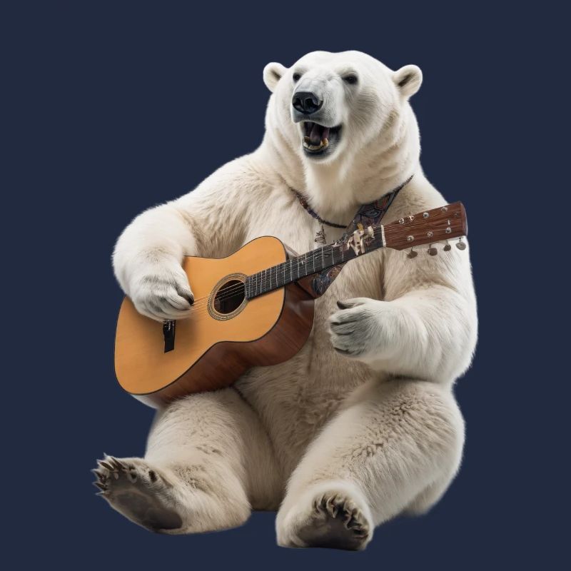 Weiße Polar Bear Gitarre