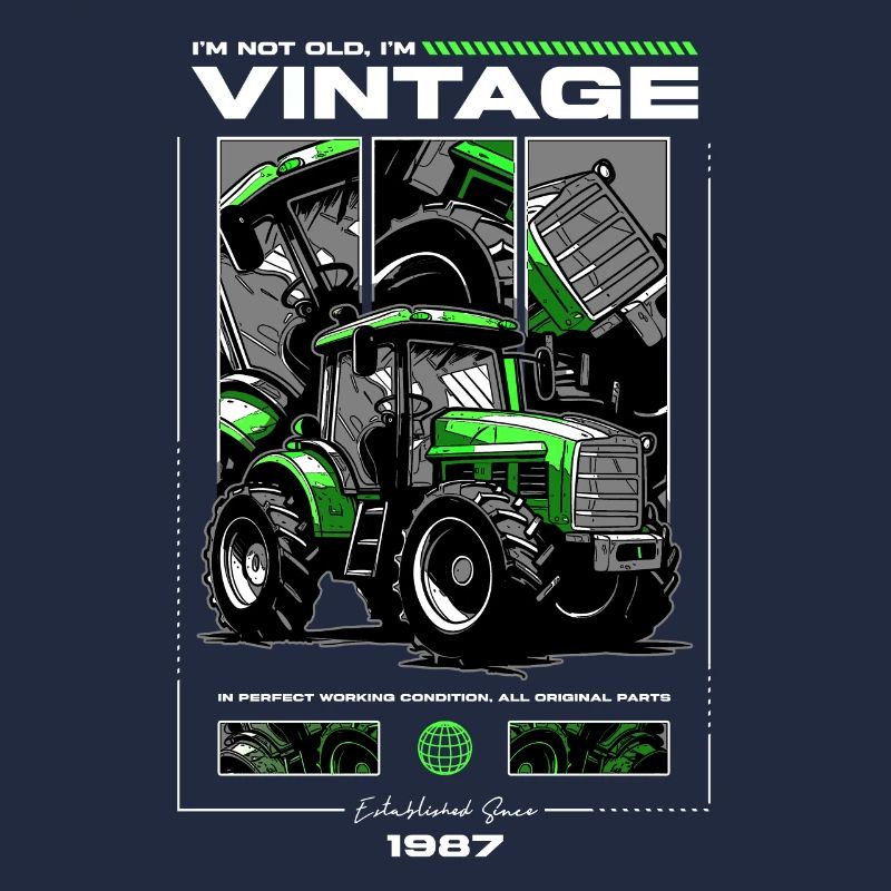 Oldtimer Traktor Bauer Geburtstag Jahrgang 1987