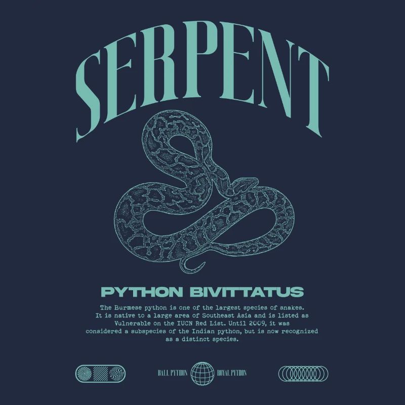 Burmese Python Modern Reptile Keeper Streetwear
