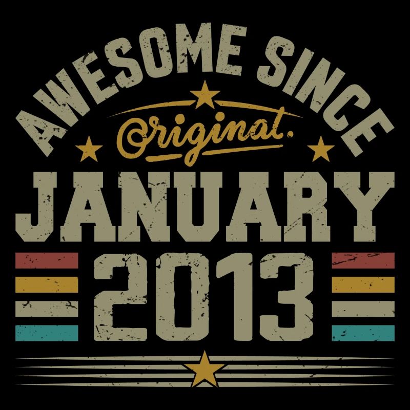 Retro Geburtstagsgeschenk geboren im Januar 2013