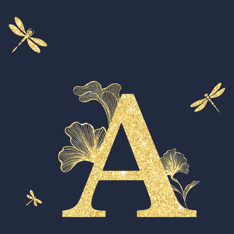 Goldener Glitzer Libelle Buchstabe - Geschenkidee