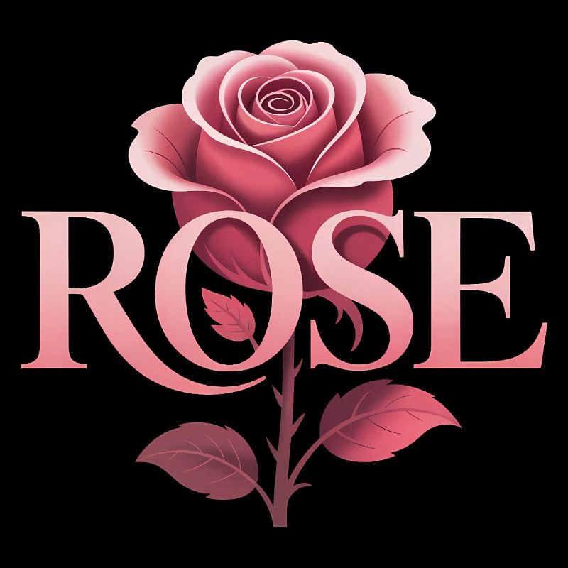 Rose - Logo botanique cool