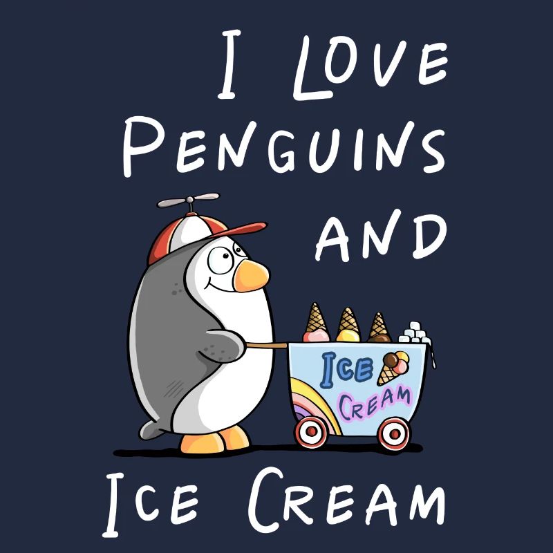 I Love Penguins and Eiscreme - Pinguin Eis Comic