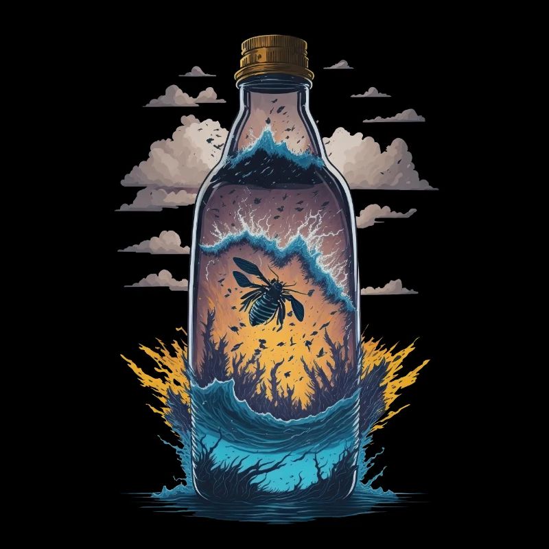 Biene In Einer Wasserflasche