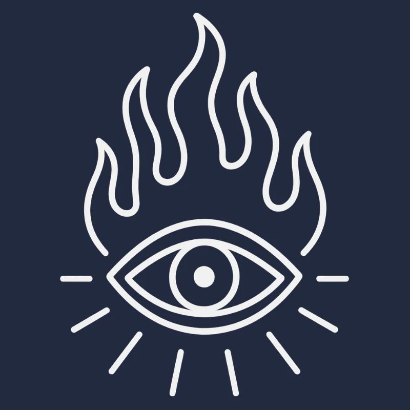 Oeil de feu - Symbole d’art au trait abstrait