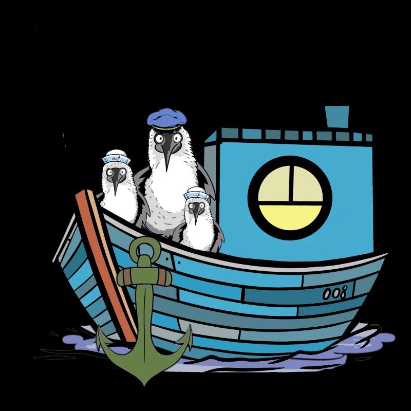 Möwen Matrosen Fischer Boot Seemänner Boote