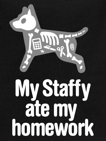 Funny Staffordshire Bull Terrier Homework Child