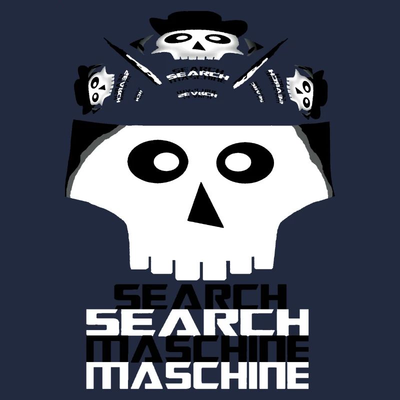 Skull Search Engine Logo Chemise Conception informatique