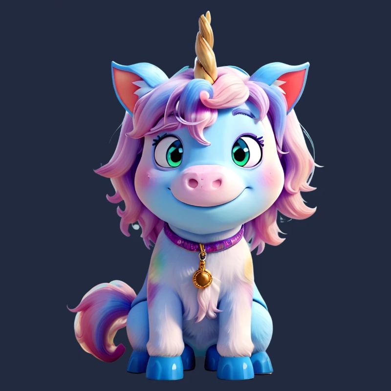 Buntes 3D-Einhorn