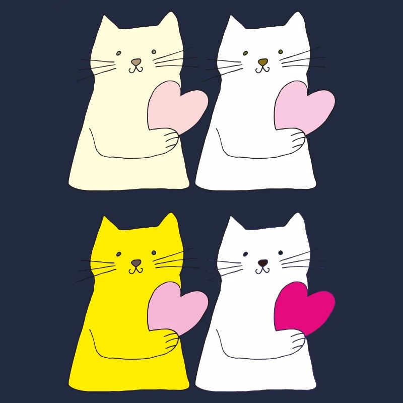 katzen 4fach bunt