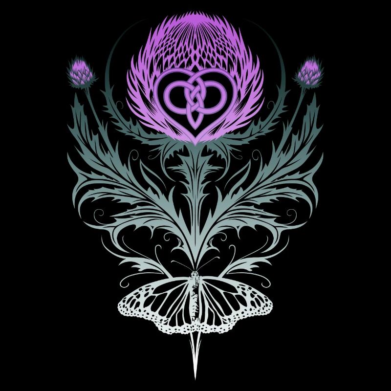 Distel mit Schmetterling Mutterknoten