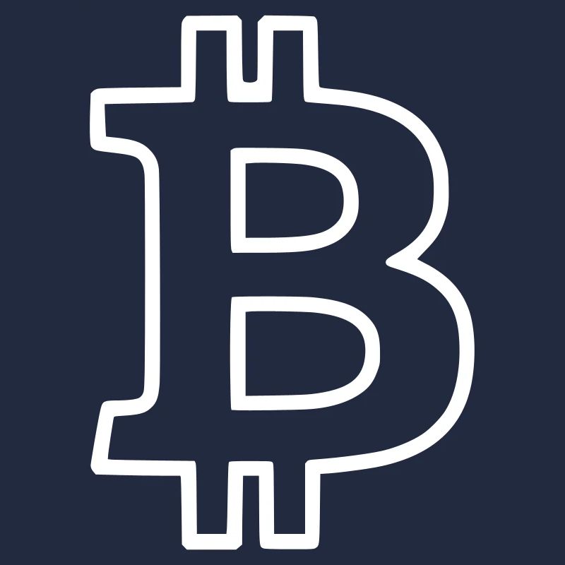 Bitcoin Logo Outline Neon Minimalist