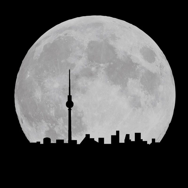 Horizon de Berlin devant la lune Fernsehturm