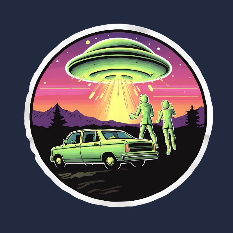 Pop Art UFO Sighting 80s Retro Style