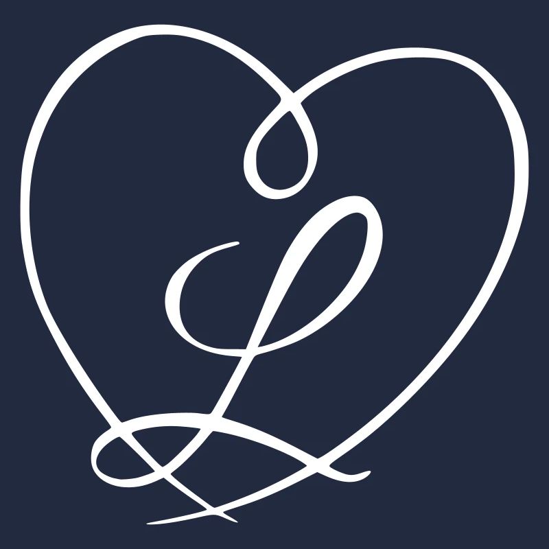 Letter L Calligraphy Heart