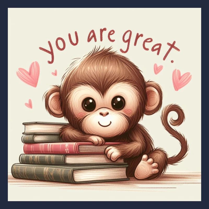 Affe mit Bücher
