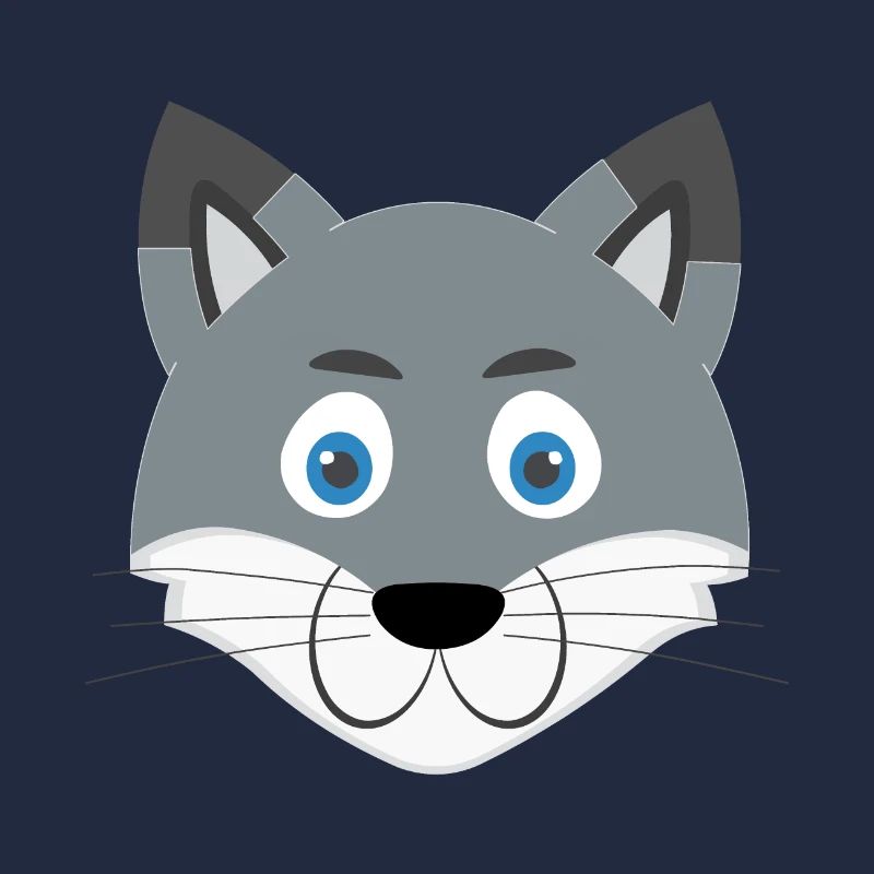Cartoon wolf face