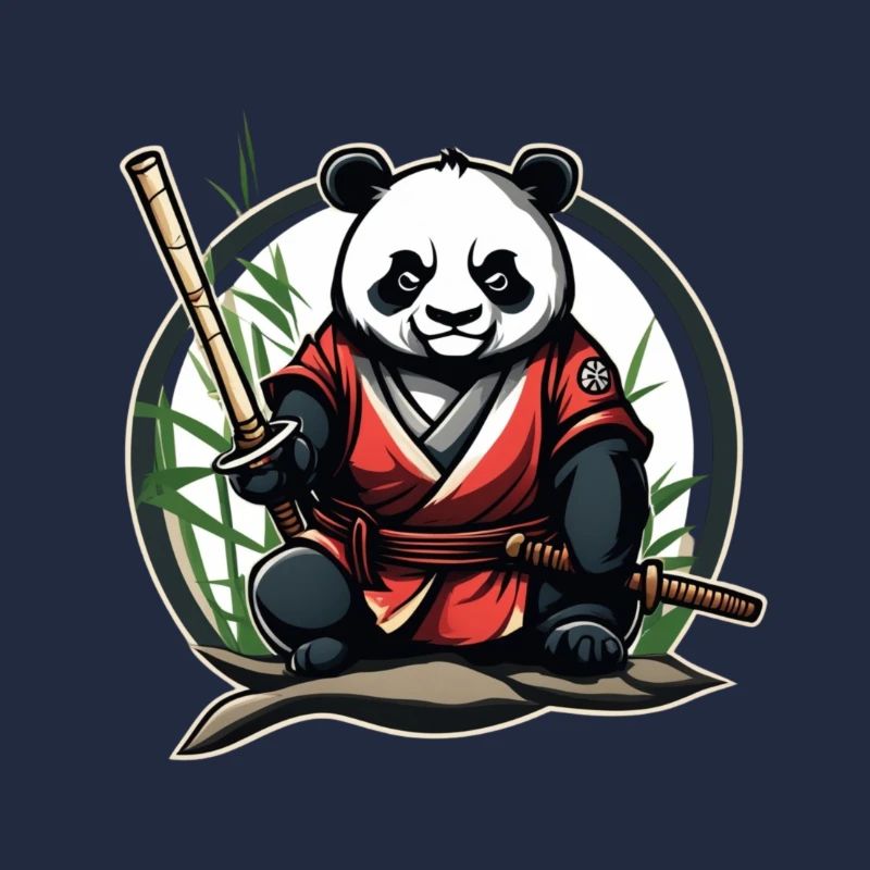 Samurai Panda in his garden