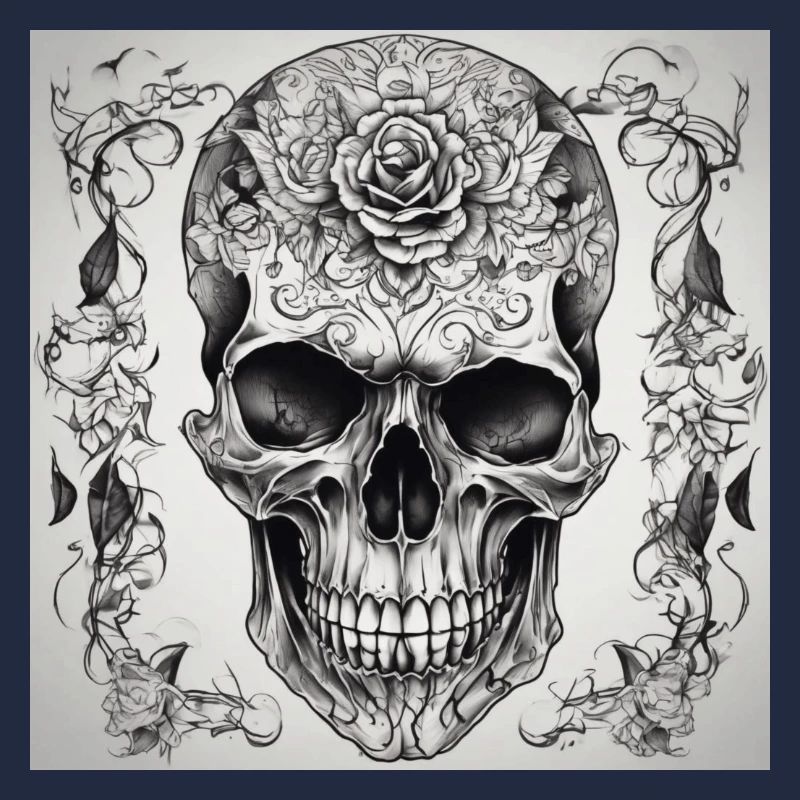 Skull with rose