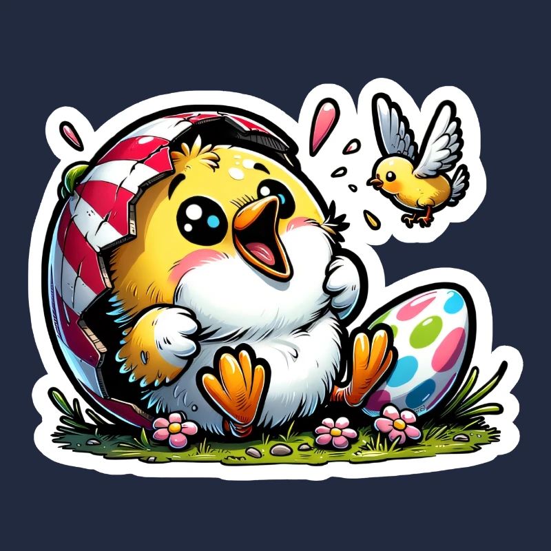 Poussin de Pâques joyeux