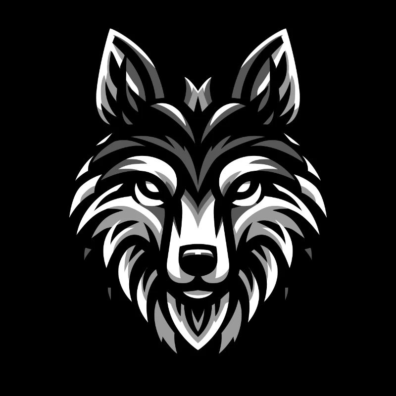 Grauer Wolf Kopf Design