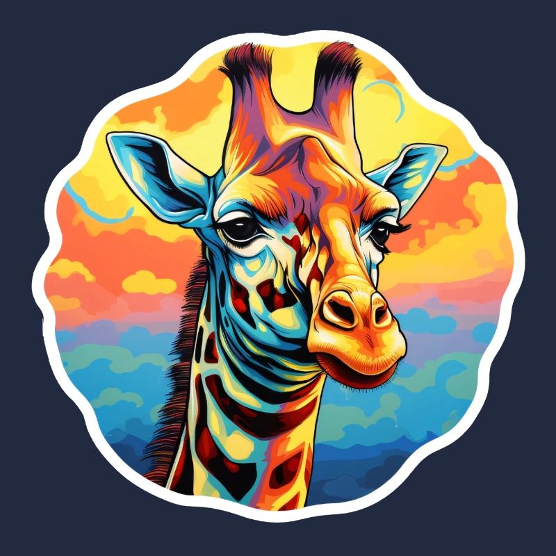 Giraffe Head Psychedelic