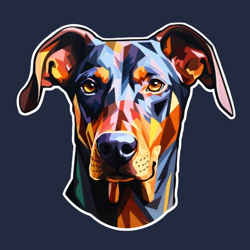 Doberman Head Psychedelic
