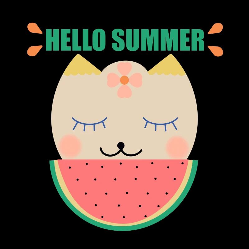 Sommer Katze und Wassermelone