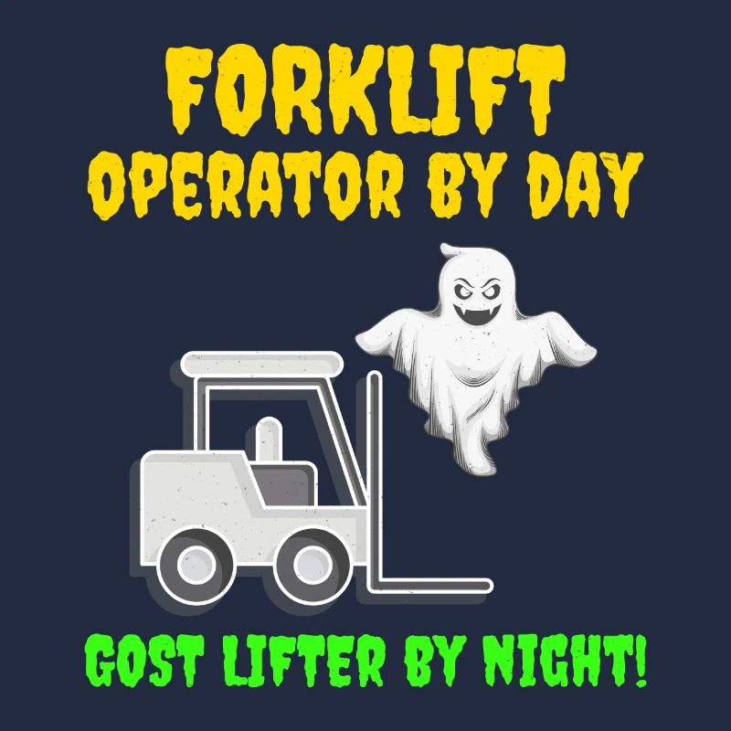 Halloween Ghost Forklift Operator Équipement lourd