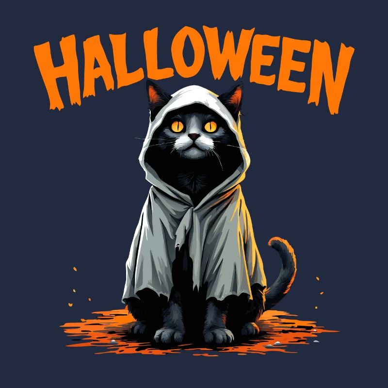 Effrayant Mignon Chat Noir Halloween