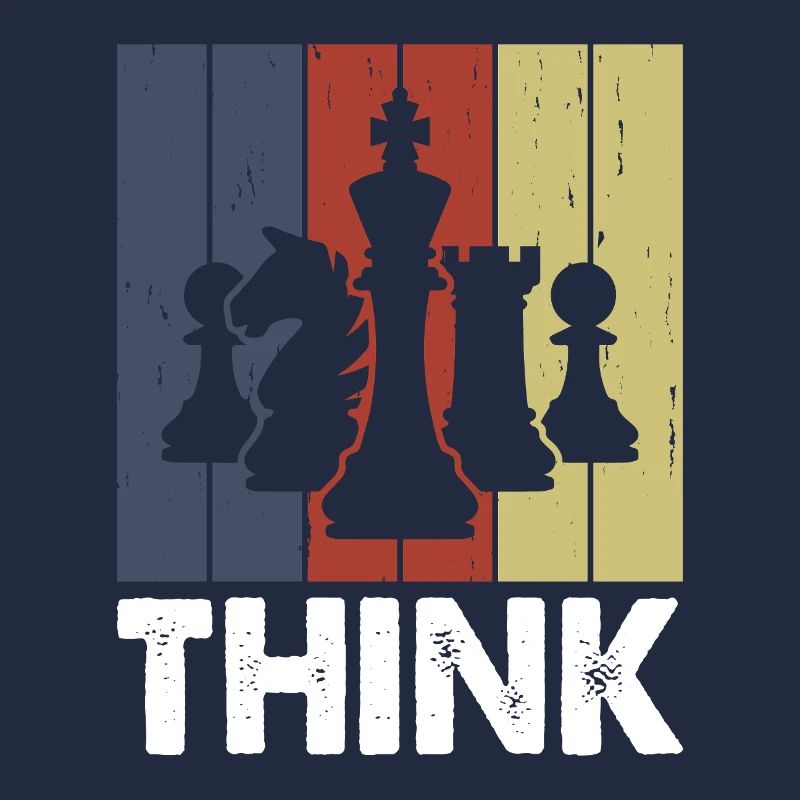 Think Retro Chess Player Geschenk Schach Sport