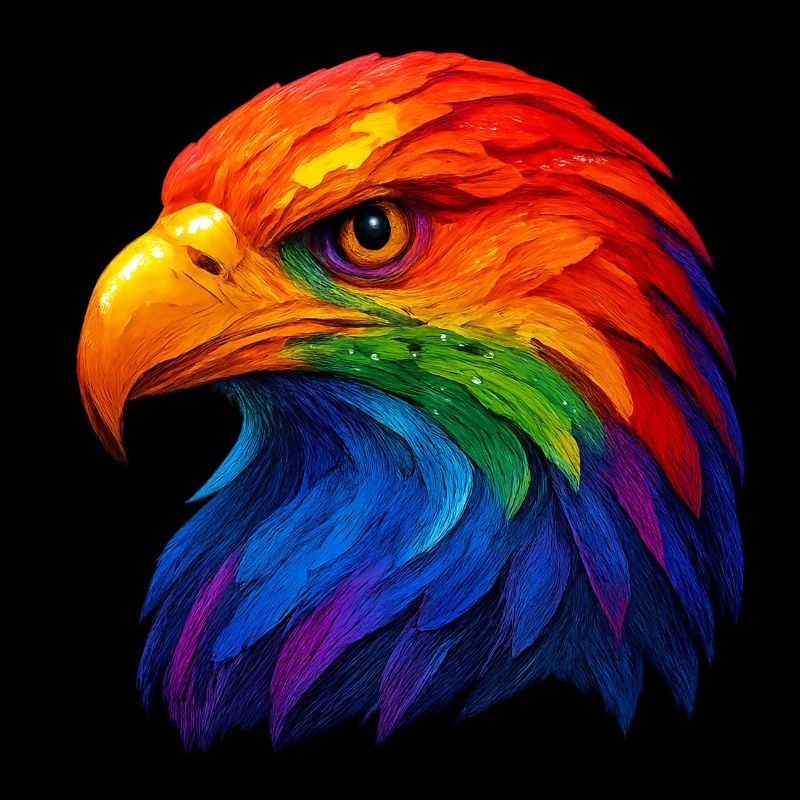 Color Feather White-tailed Eagle Head