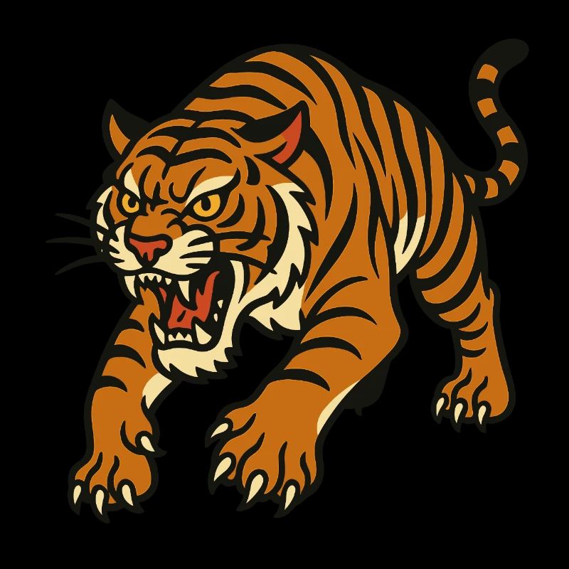 Style de tatouage traditionnel Tiger