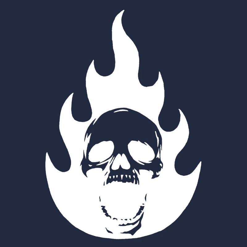 Skull and white flame