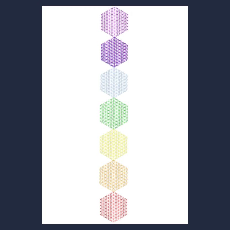 Fleur de Vie - 5ème Dimension - Affiche 7 Chakras