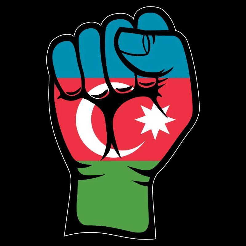 Symbole de la main du poing du drapeau de l’Azerbaïdjan
