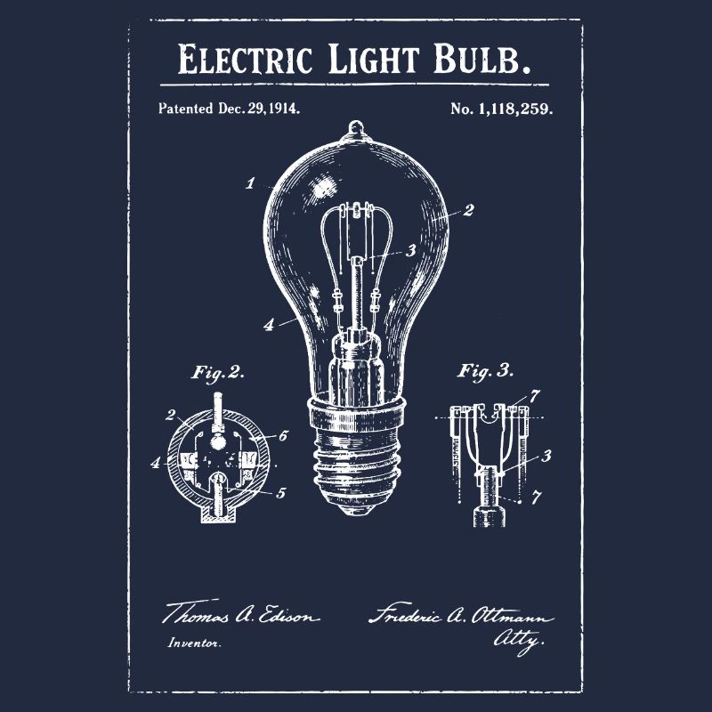 Plan vintage d’ampoule brevetée