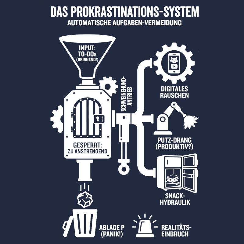 Infographie drôle du système de procrastination