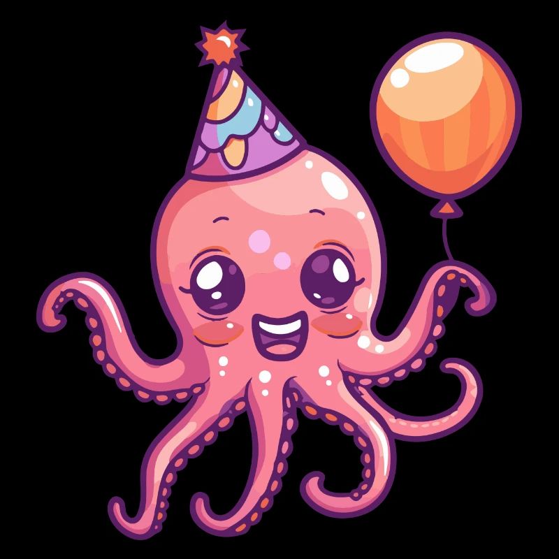 Oktopus Geburtstag Comic